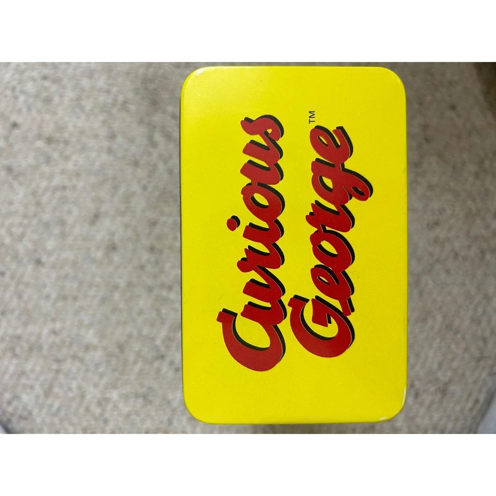 Vintage 1998 Curious George Astronaut Tin Yellow Space Monkey Collectible 11in